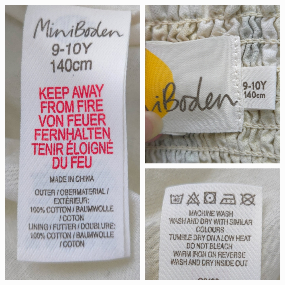 Mini Boden Lemon Print Yellow & Blue Sleeveless Sundress Dress- Size 9-10Y - Picture 9 of 9